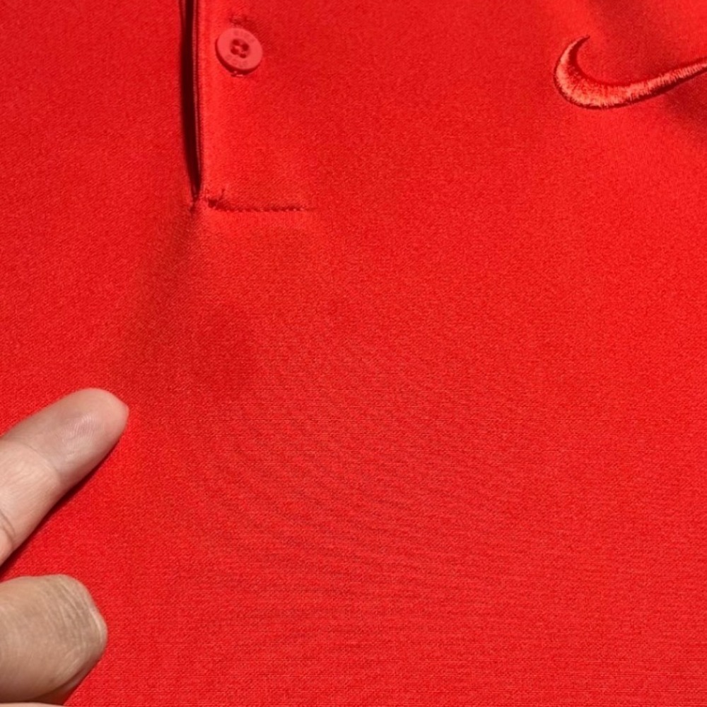 Nike Mens Orange Short Sleeve Mandarin Collar Performance Polo Shirt Large - Picture 4 of 7